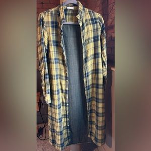 Free People x CP Shades long flannel button down shirt dress size S/M